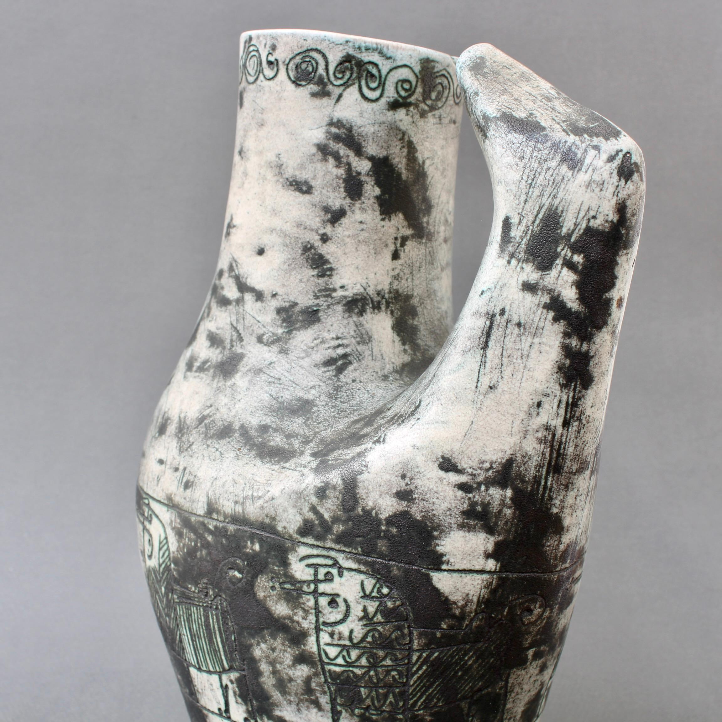 Vintage French Ceramic Zoomorphic Pitcher by Jacques Blin 'circa 1950s' For Sale 10