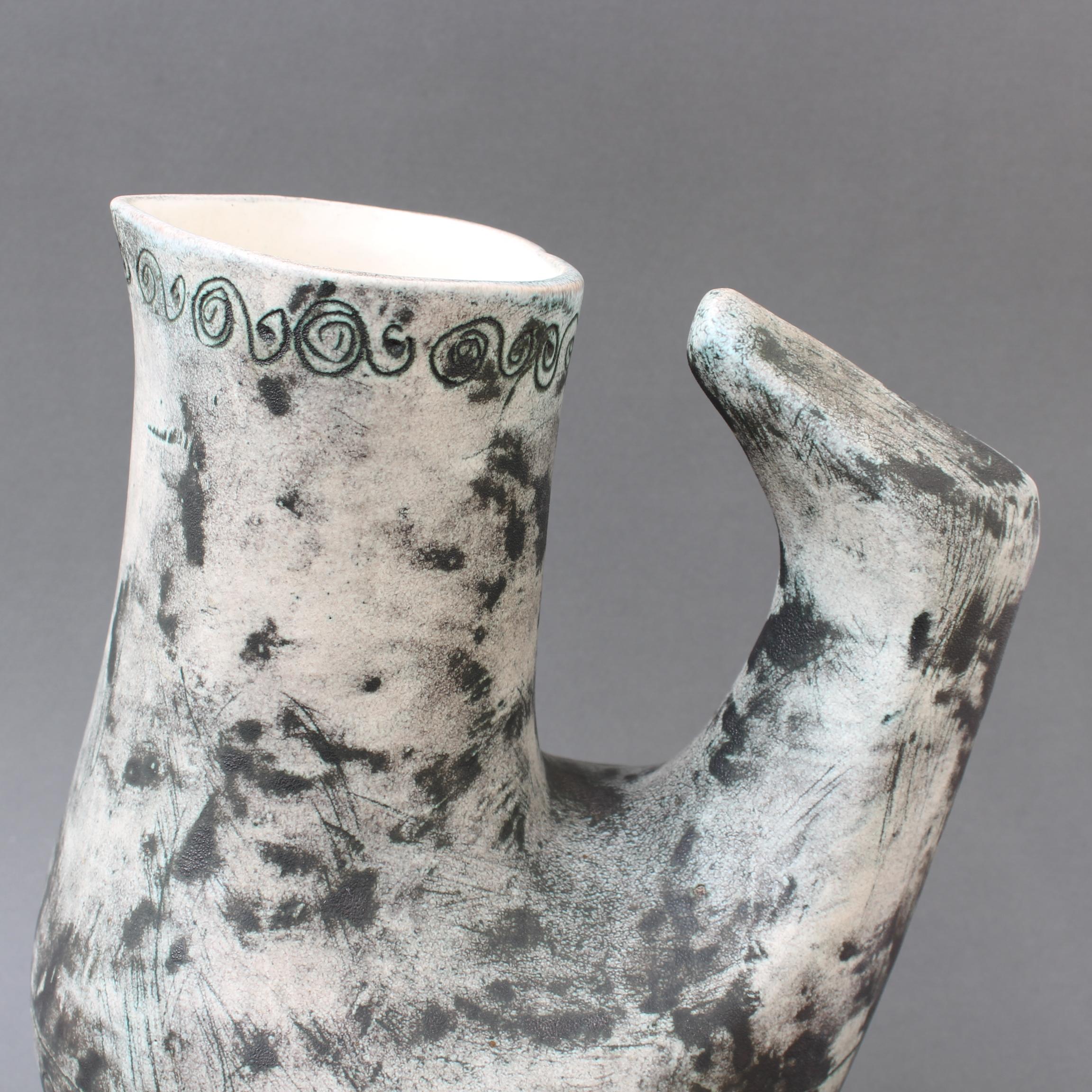 Vintage French Ceramic Zoomorphic Pitcher by Jacques Blin 'circa 1950s' For Sale 12