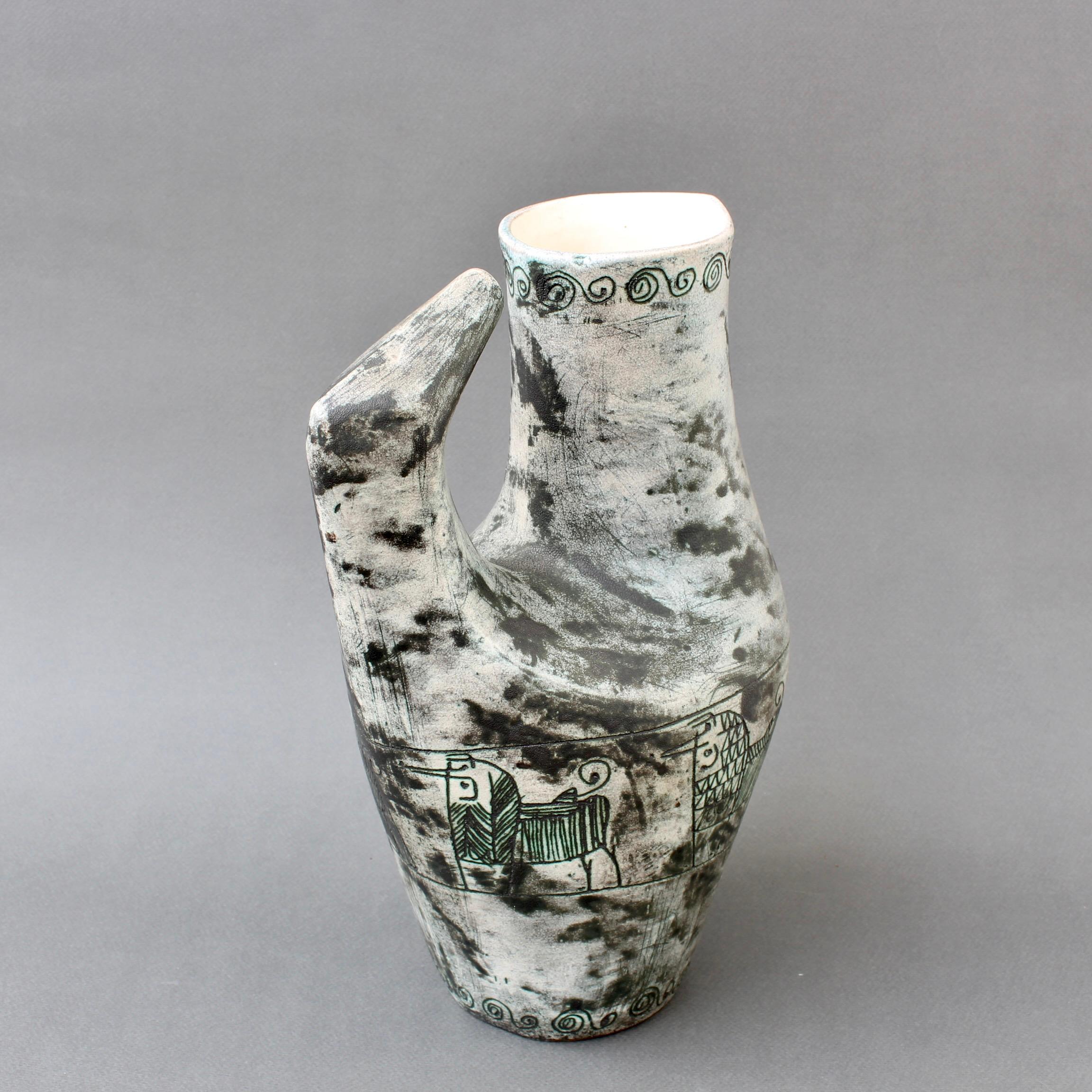 Ceramica Brocca zoomorfa francese d'epoca in ceramica di Jacques Blin, circa anni '50 in vendita