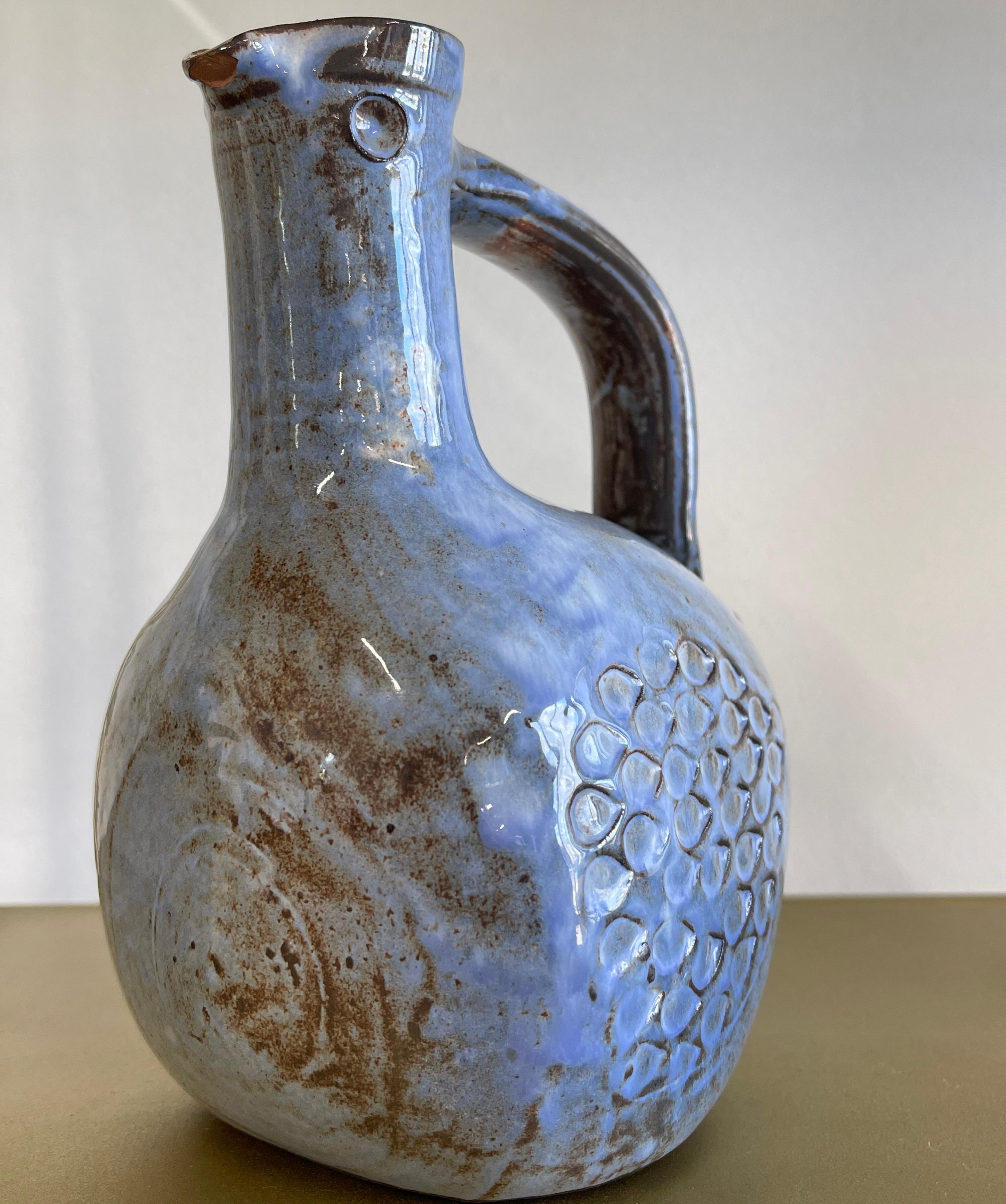 Vernissé Pichet zoomorphe en céramique française vintage (circa 1960) en vente