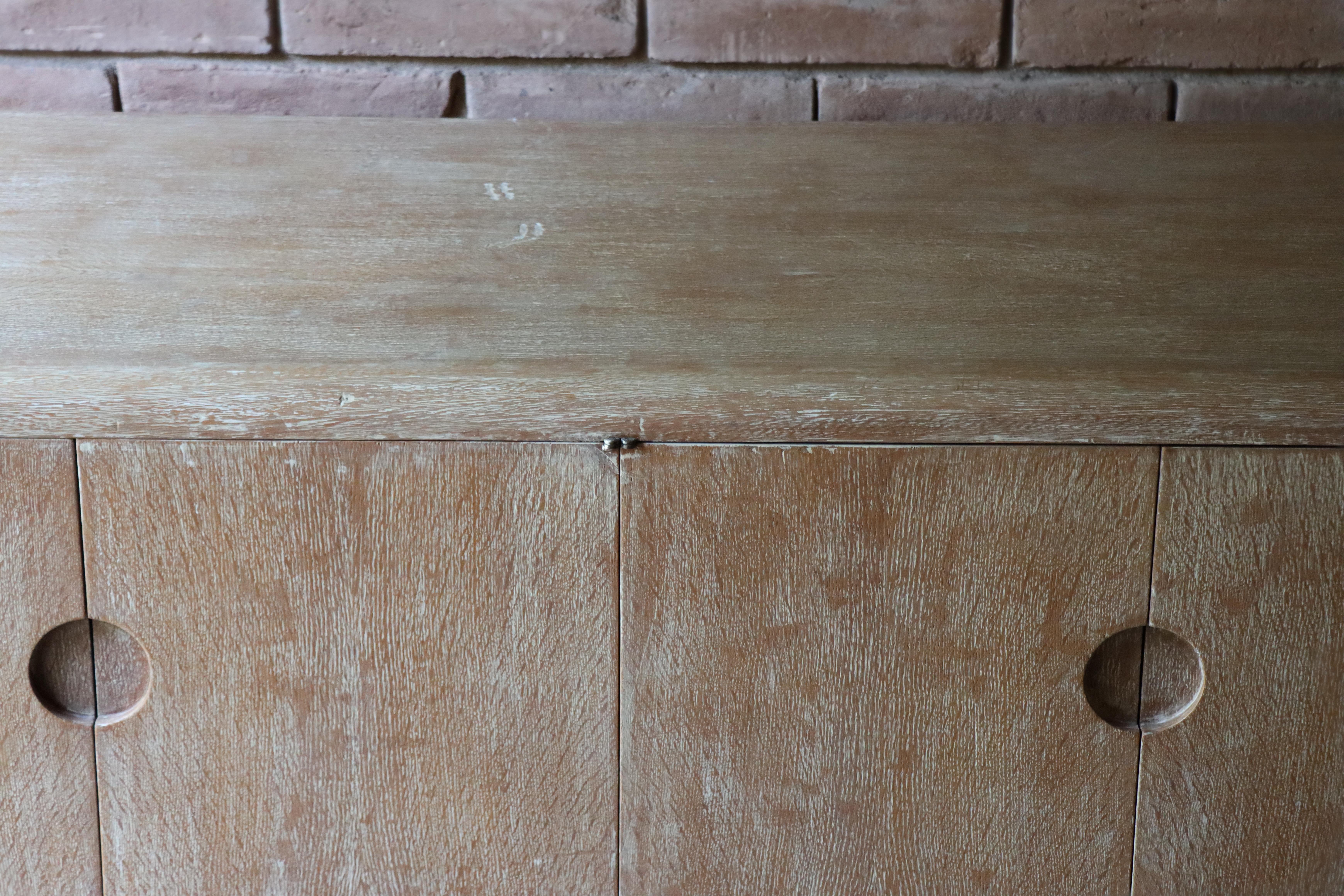 Vintage French Cerused Oak Sideboard After Jean-Michel Frank 4