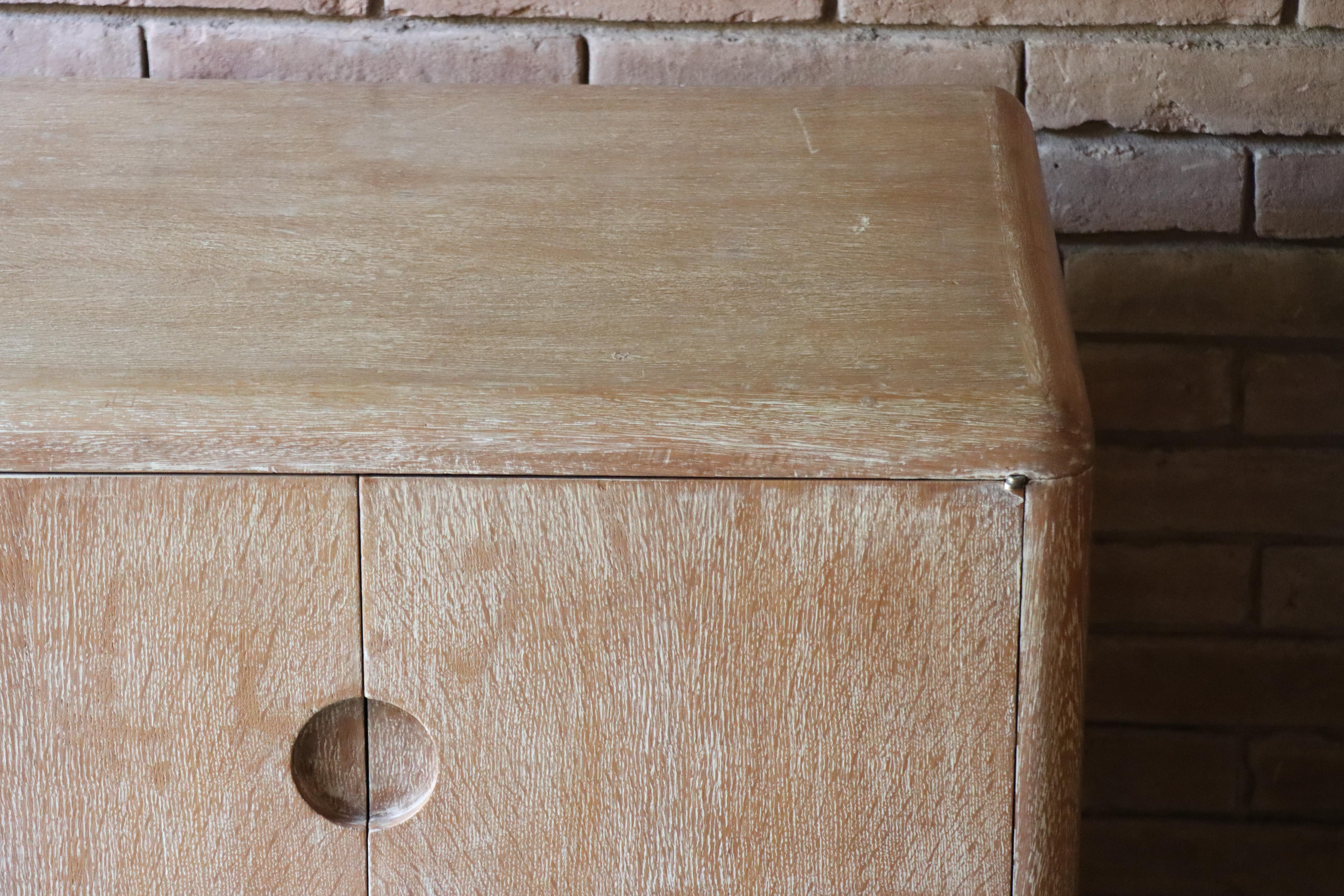 Vintage French Cerused Oak Sideboard After Jean-Michel Frank 5