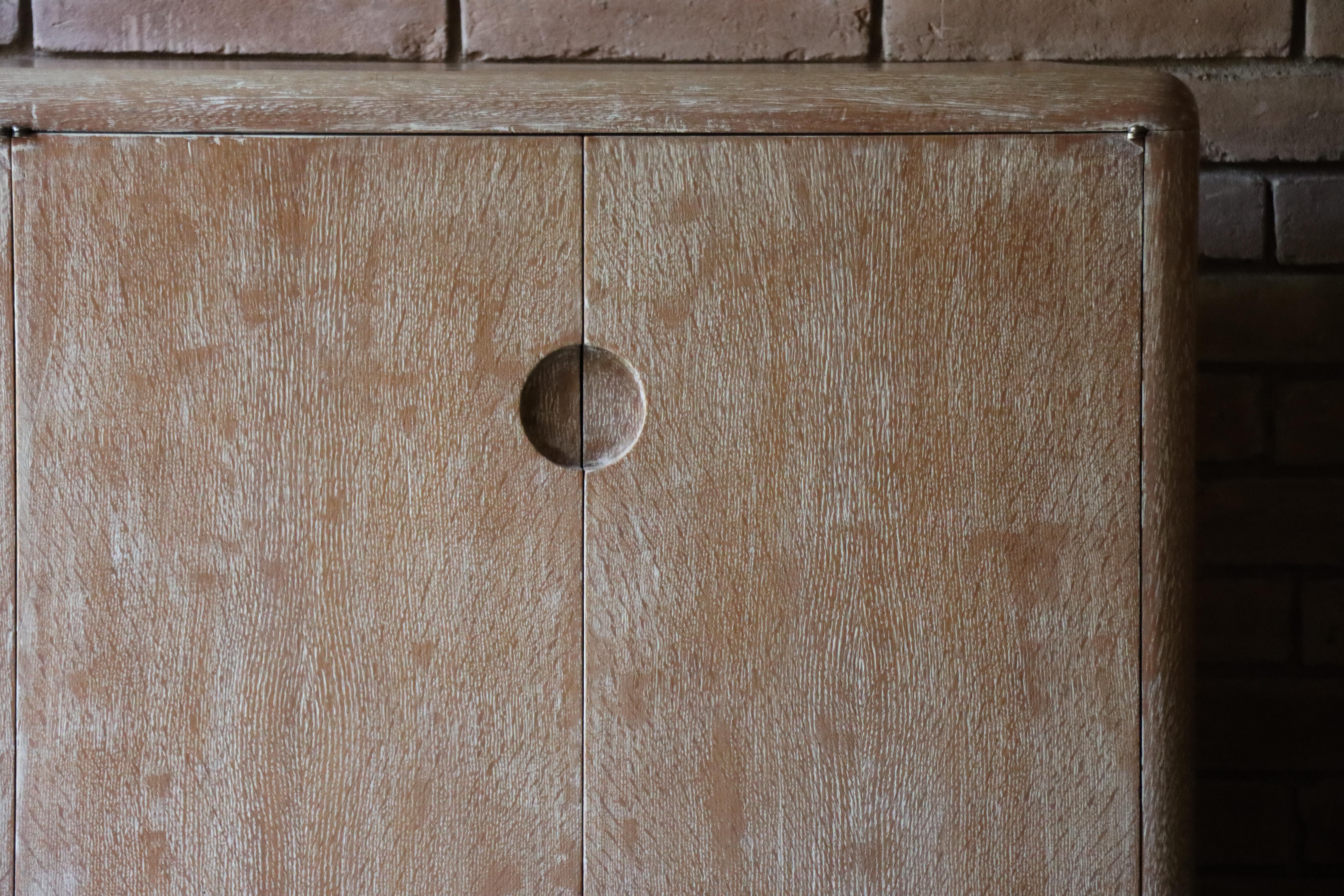Hand-Crafted Vintage French Cerused Oak Sideboard After Jean-Michel Frank