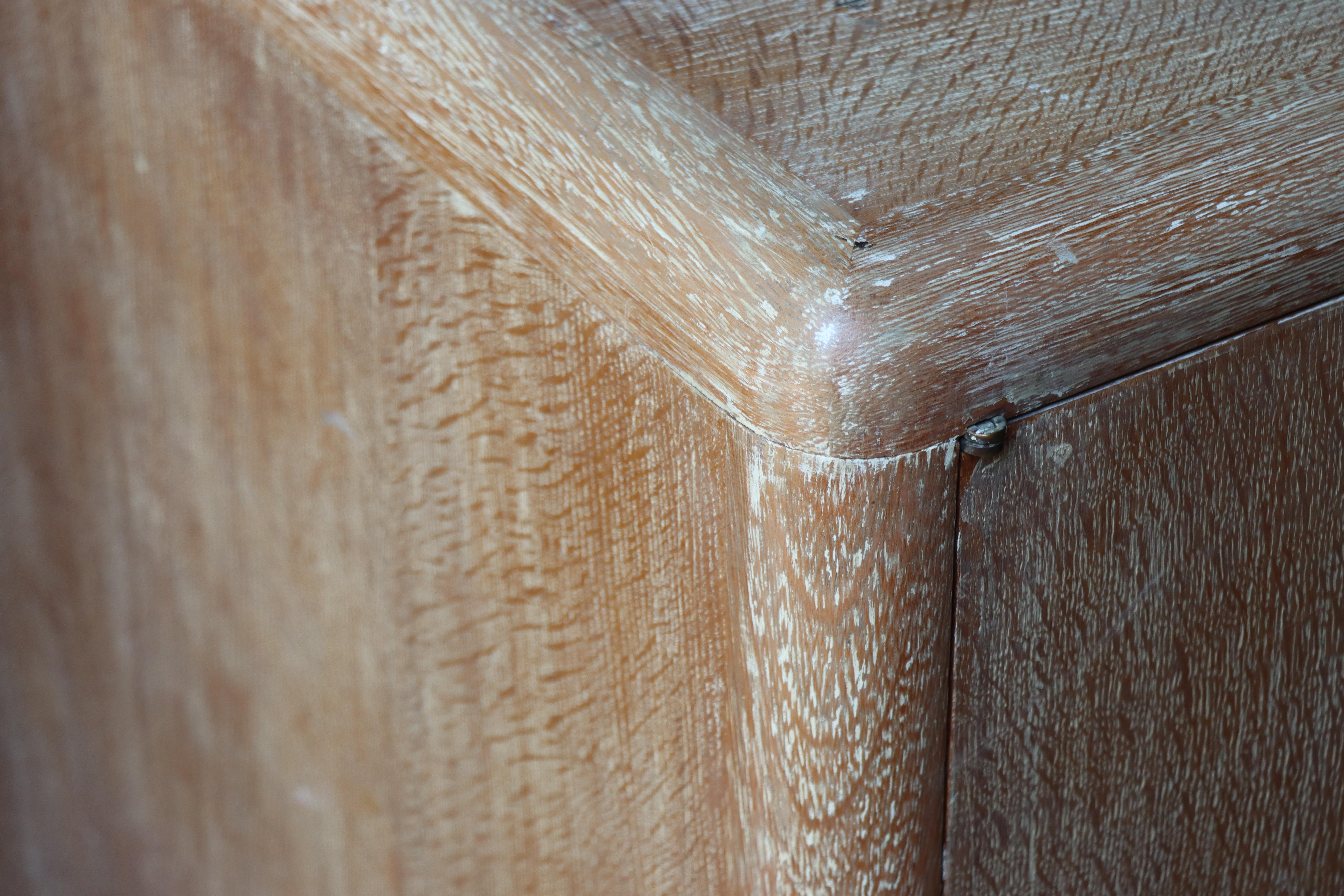 Vintage French Cerused Oak Sideboard After Jean-Michel Frank In Good Condition In Round Rock, TX