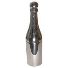 Vintage French Champagne Bottle Shaped Cocktail Shaker, c.1940