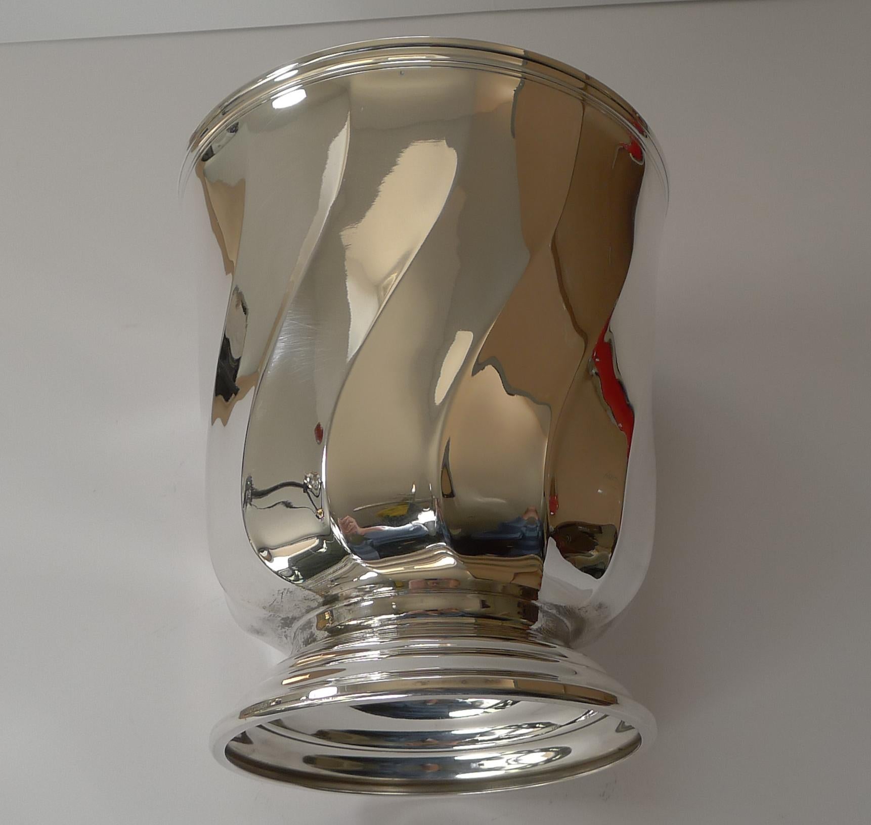 Vintage French Champagne Bucket / Wine Cooler by Christofle, Paris In Good Condition In Bath, GB
