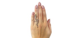Vintage French Champagne Diamond 18 Karat Gold Snake Ring
