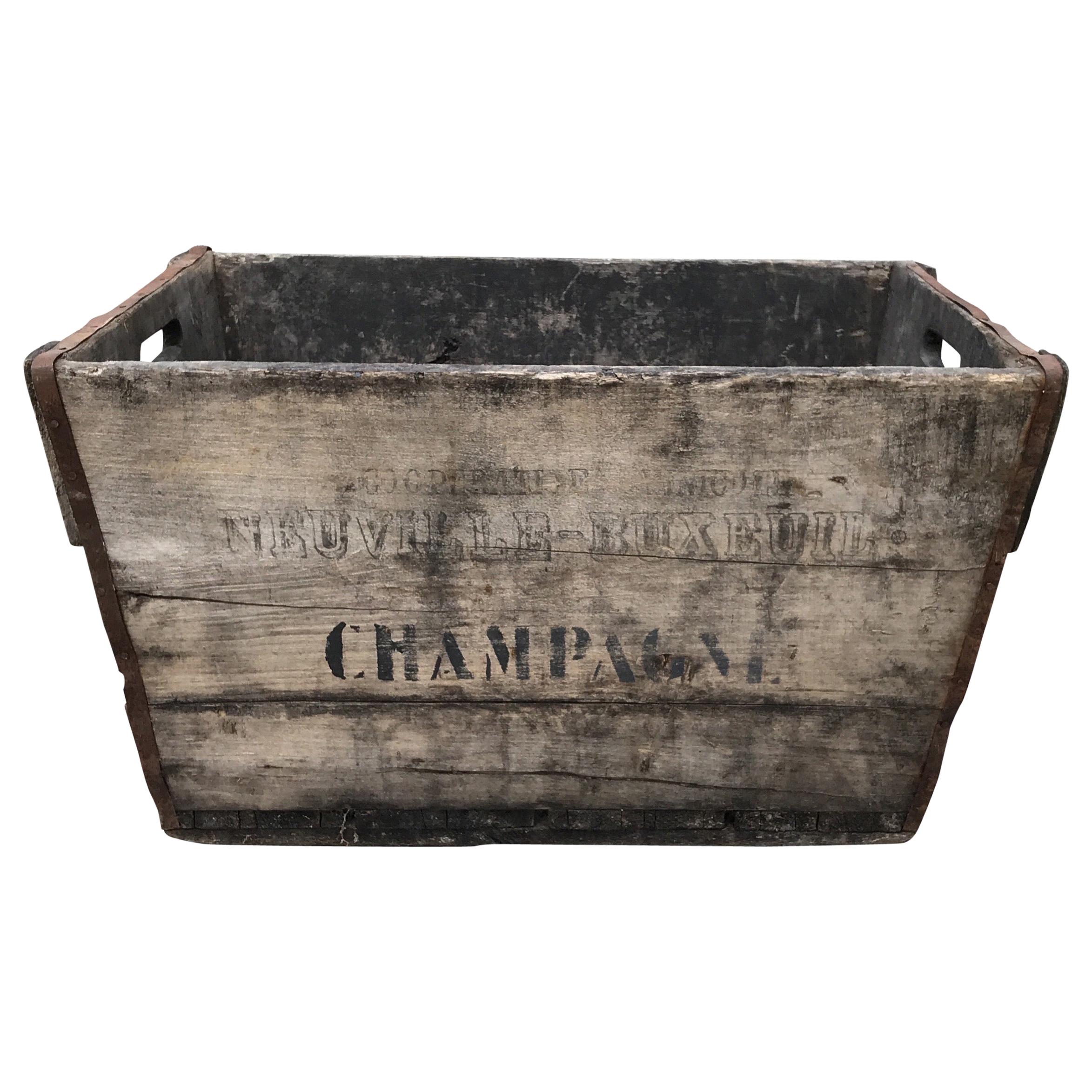 Vintage French Champagne Harvest Basket
