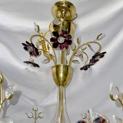 Französischer Vintage-Kronleuchter mit Kristalleinsätzen, Vintage