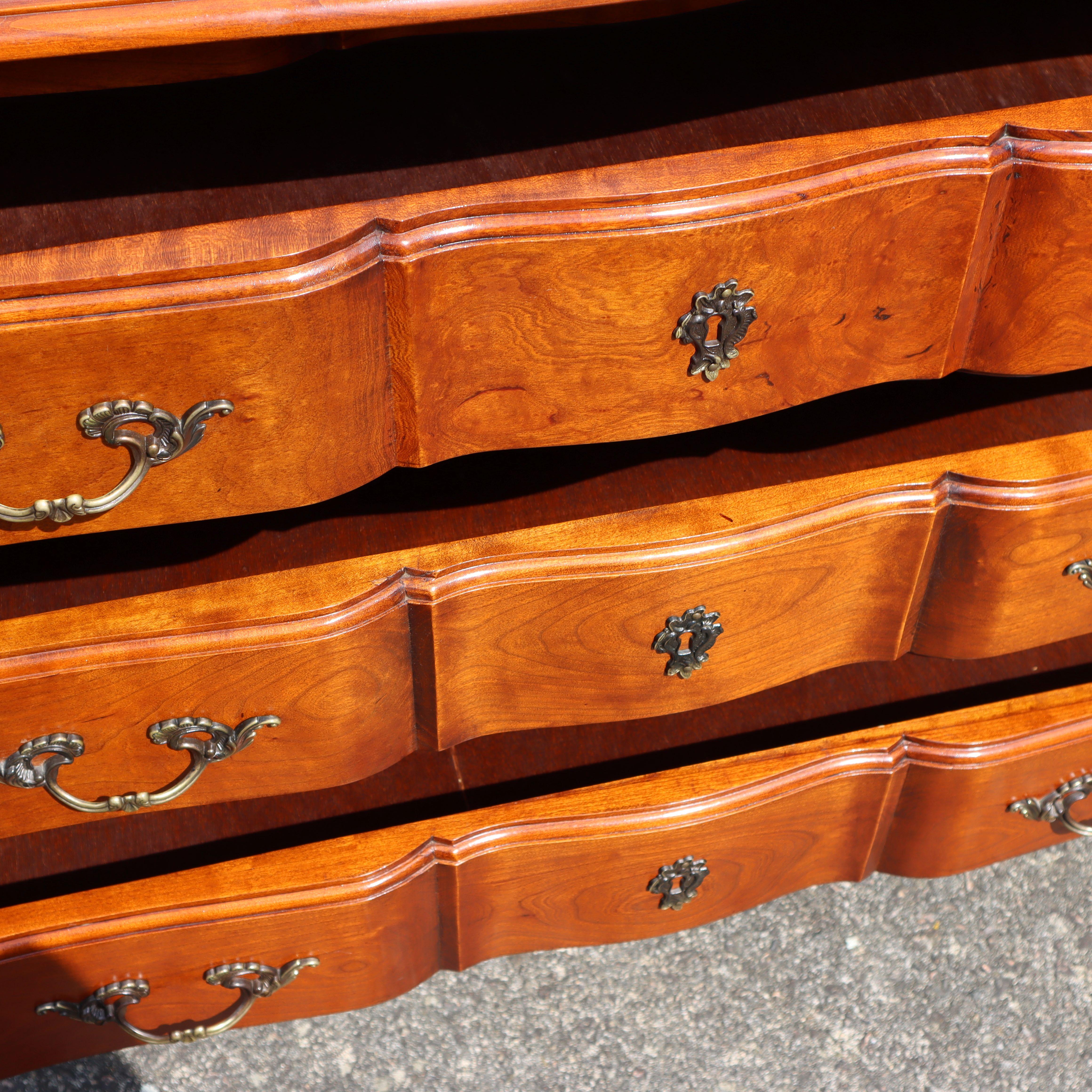 Vintage French Cherry Wood Drawer Cabinet-Chest of Drawers-Style Louis XV-70s For Sale 7