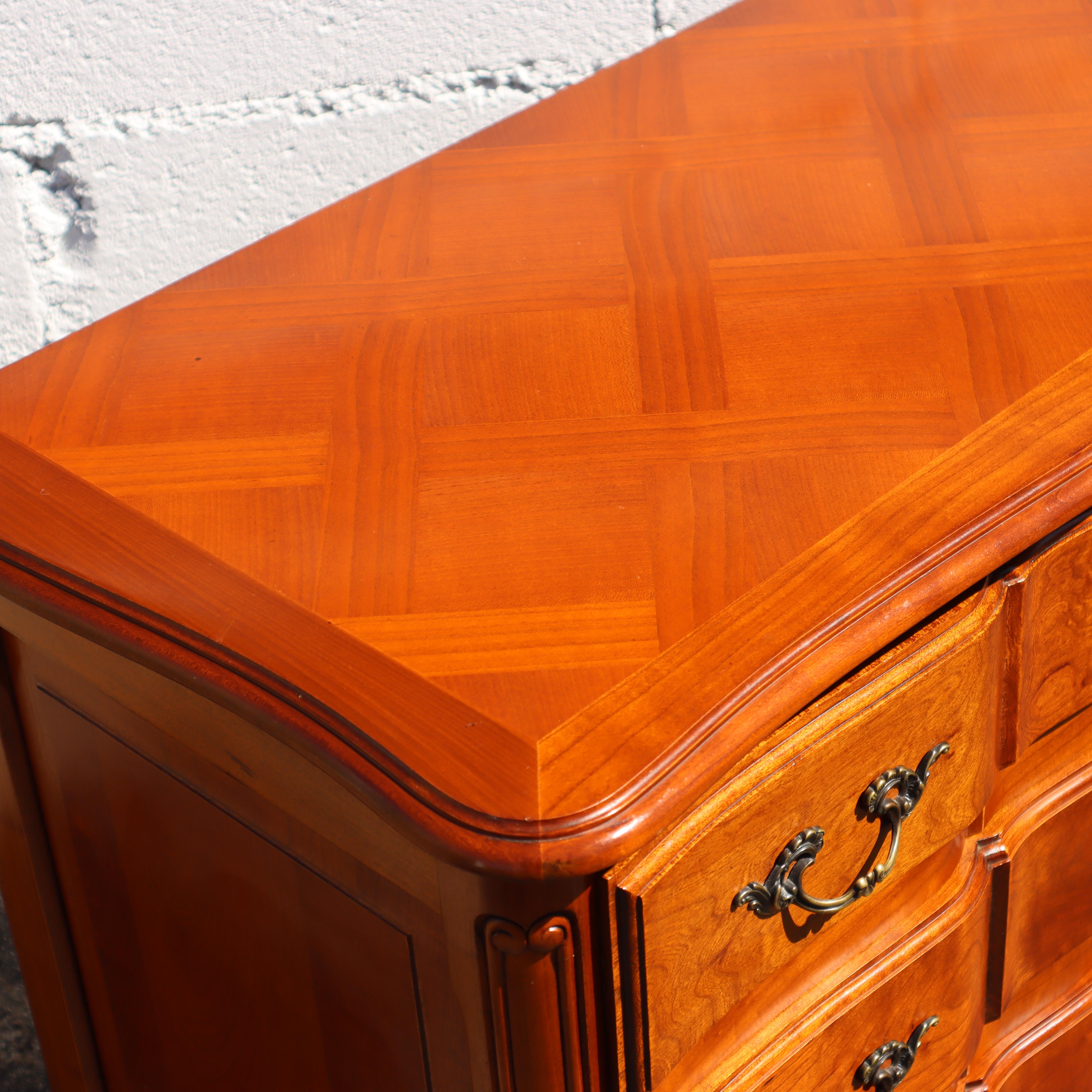 Vintage French Cherry Wood Drawer Cabinet-Chest of Drawers-Style Louis XV-70s For Sale 3
