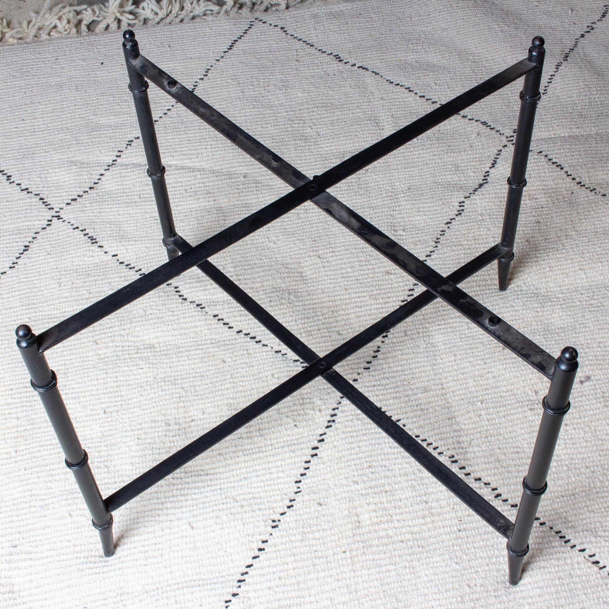 Iron Vintage French Chinoiserie Tray Table in Black and Gold