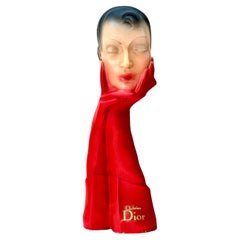 Vintage French Christian Dior 1930s Boutique, Plaster Mannequin, in Red