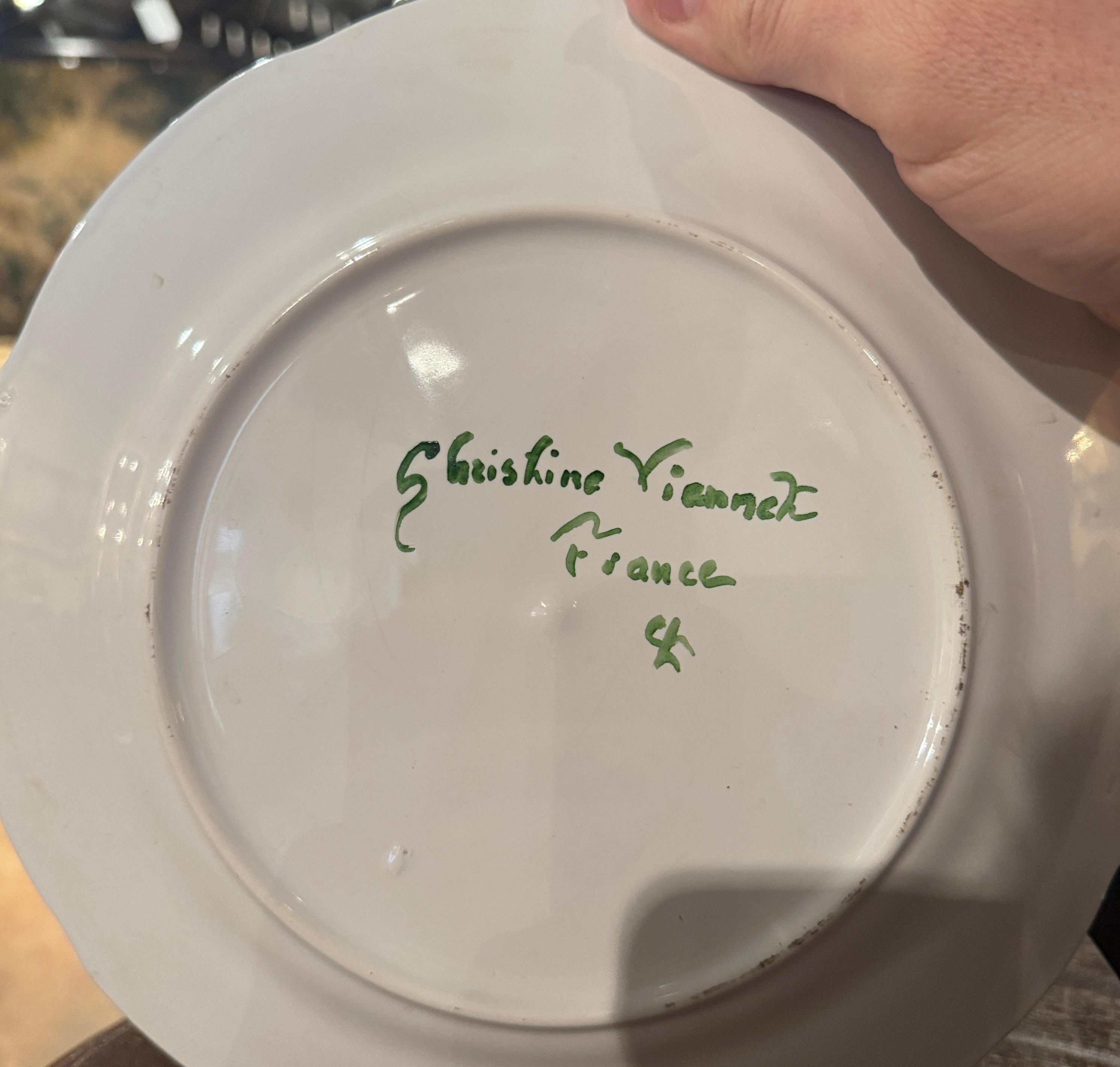 Faience Vintage French Christine Viennet Hand Crafted 