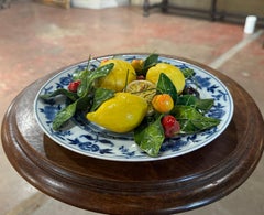 Vintage French Christine Viennet Hand Crafted "Trompe L'Oeil" Fruit Art Plate