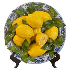 Vintage French Christine Viennet Hand Crafted "Trompe L'Oeil" Fruit Centerpiece