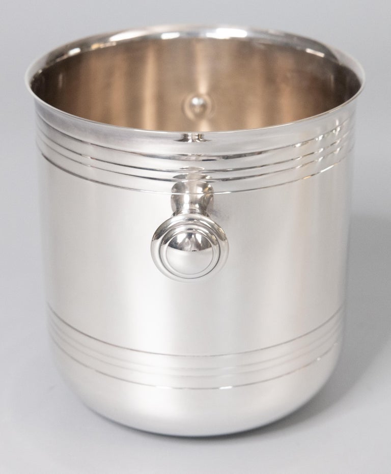 Vintage French Christofle Silver Plate Ice Bucket For Sale at 1stDibs