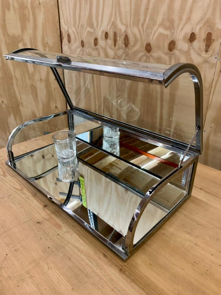 Vintage French Chrome Table Vitrine / Showcase For Sale 3