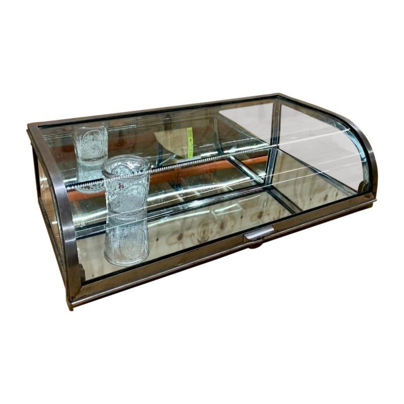 Vintage French Chrome Table Vitrine / Showcase For Sale