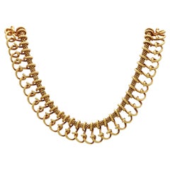 Vintage French Chunky Collar Necklace in 18k Yellow Gold