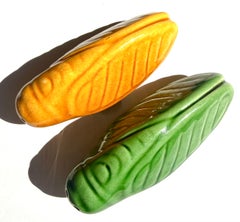 Vintage French Cicada Salt & Pepper ceramic Shakers, symbols of Provence