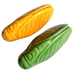 Vintage French Cicada Salt & Pepper ceramic Shakers, symbols of Provence
