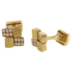 Vintage French circa 1950 Mauboussin 18KT Yellow Gold Dice Cufflinks