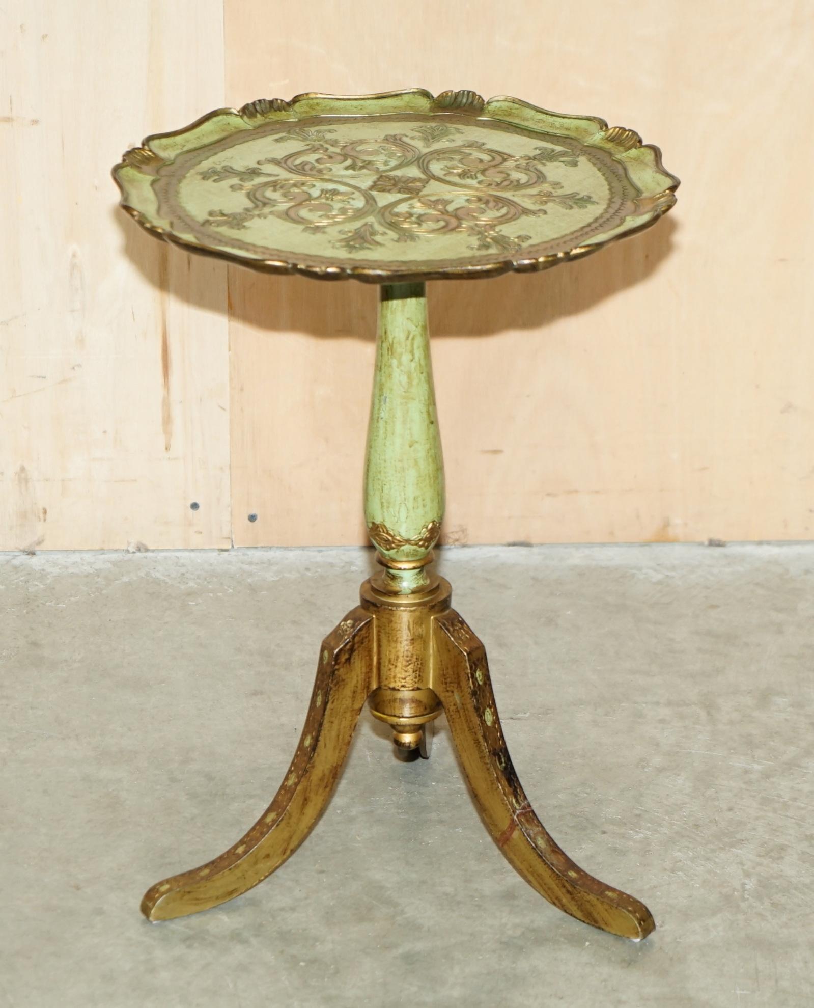 Royal House Antiques

Royal House Antiques is delighted to offer for sale this lovely vintage circa 1950's hand painted French tripod side table with the original gilt finish 

Please note the delivery fee listed is just a guide, it covers within