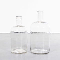 Vintage French Clear Glass Demijohns - Pair