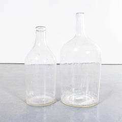 Vintage French Clear Glass Demijohns - Pair