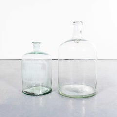 Vintage French Clear Glass Demijohns - Pair
