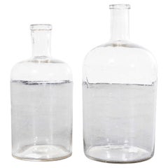 Garrafas francesas vintage de vidrio transparente - Pareja