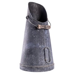 Vintage French Coal Scuttle Galvanised