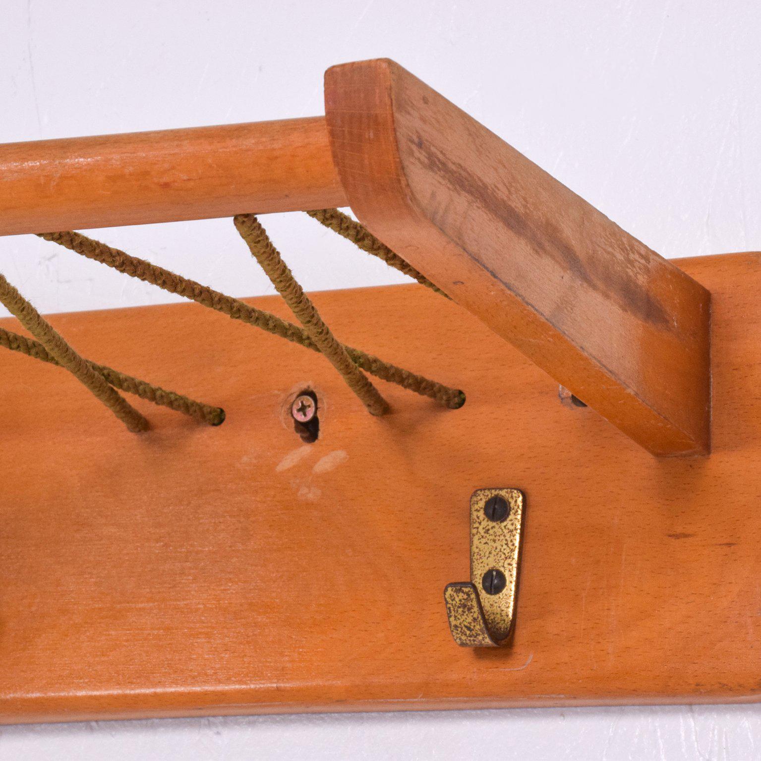 Mid-20th Century Vintage French Coat Rack in Maple Wood