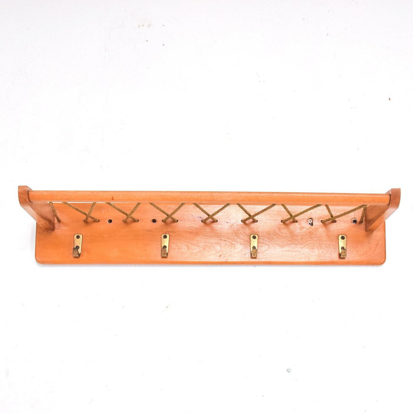 Vintage French Coat Rack in Maple Wood 1