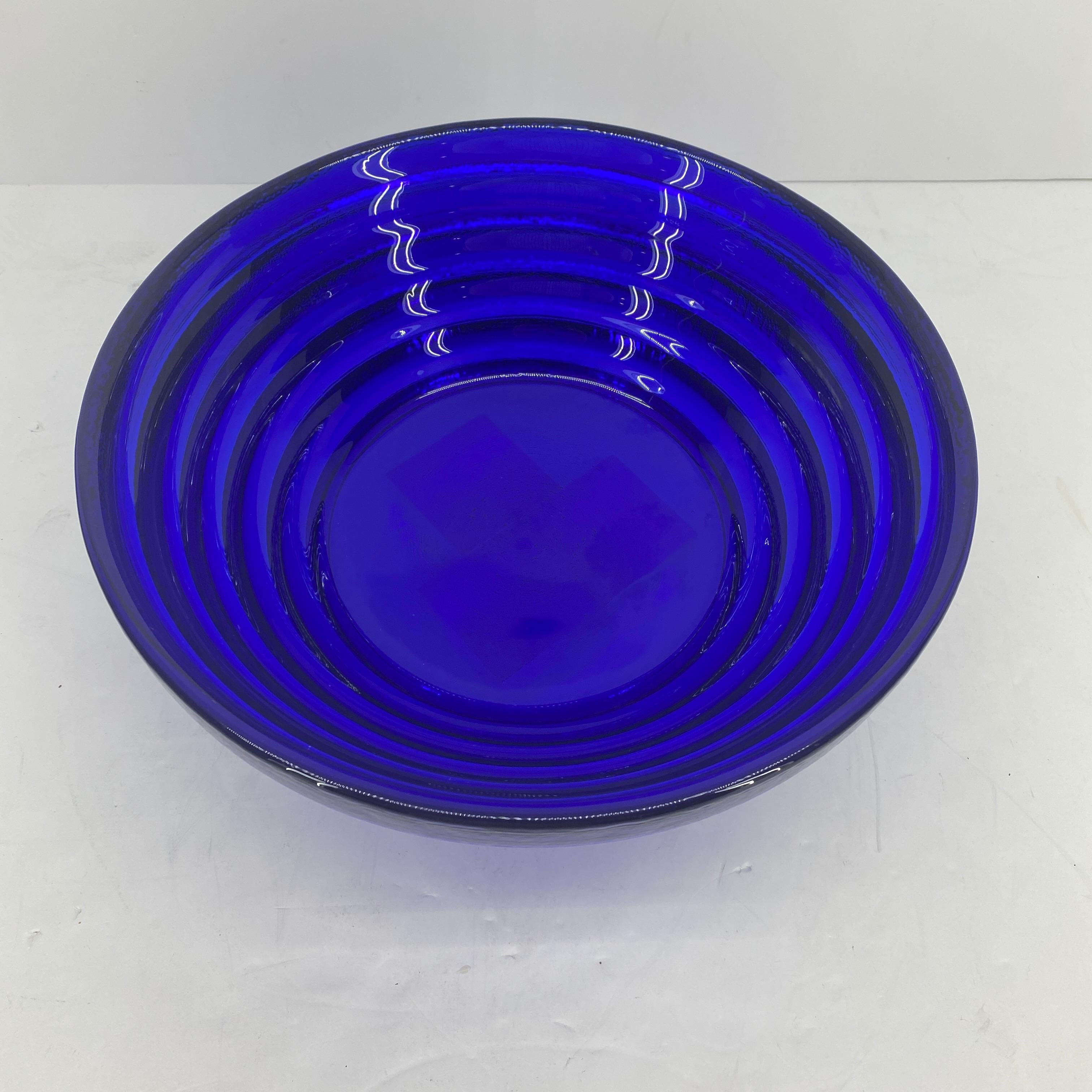 blue glass dishes vintage