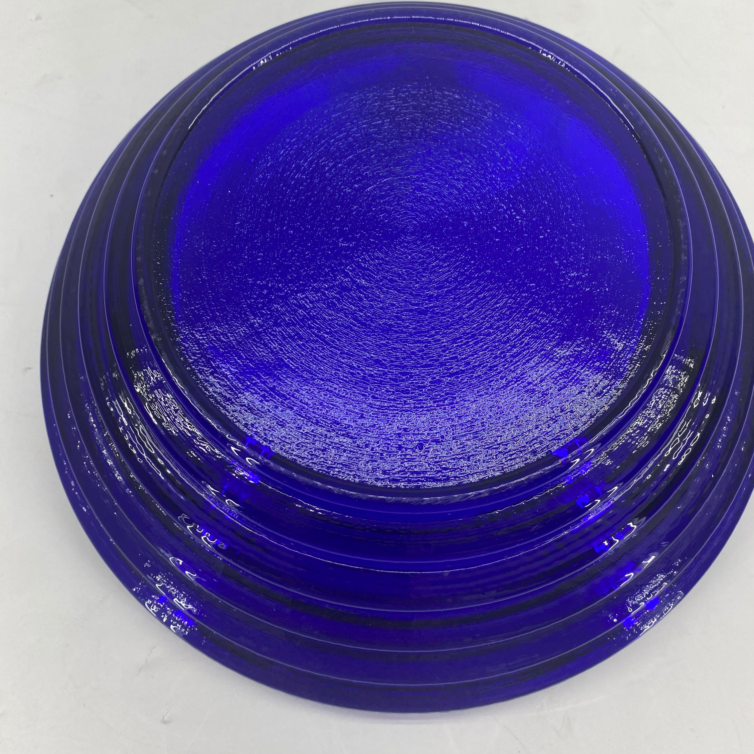 Mid-20th Century Vintage French Cobalt Blue Art Glass Bowl