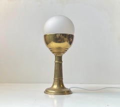 Vintage French 'Cocktail' Table Lamp in Brass & Frosted glass