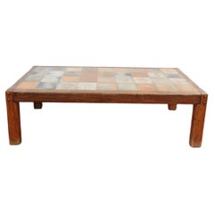 Mesa baja francesa vintage de Roger Capron (años 70)