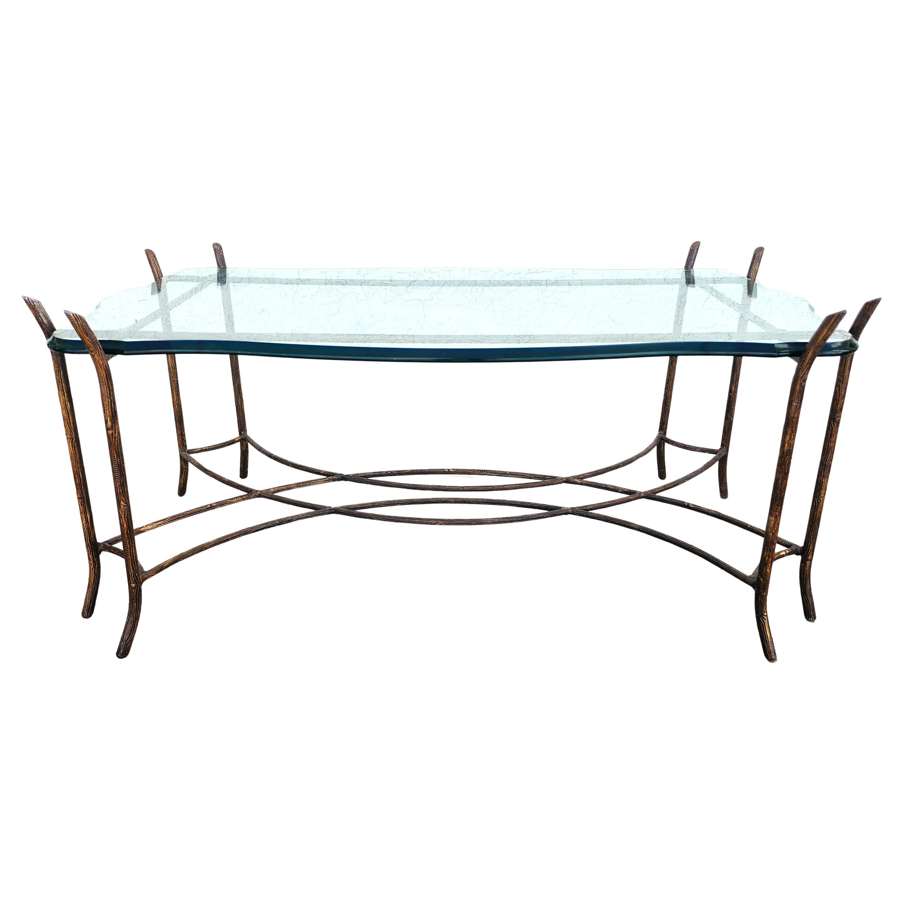 Vintage French Coffee Table Faux Bois