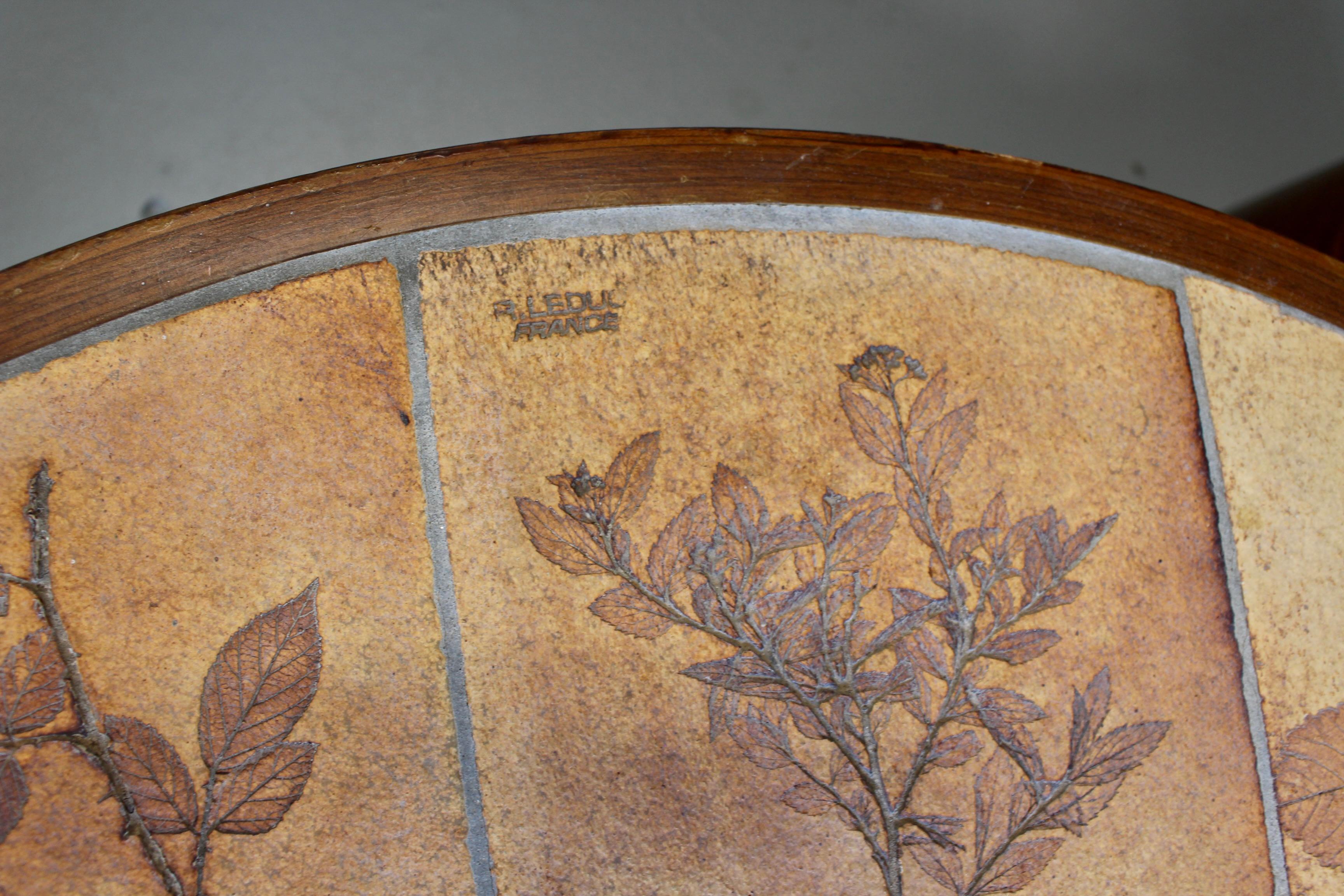 Vintage French Coffee Table Set with Ceramic Top by Raymonde Leduc (circa 1970s) For Sale 4