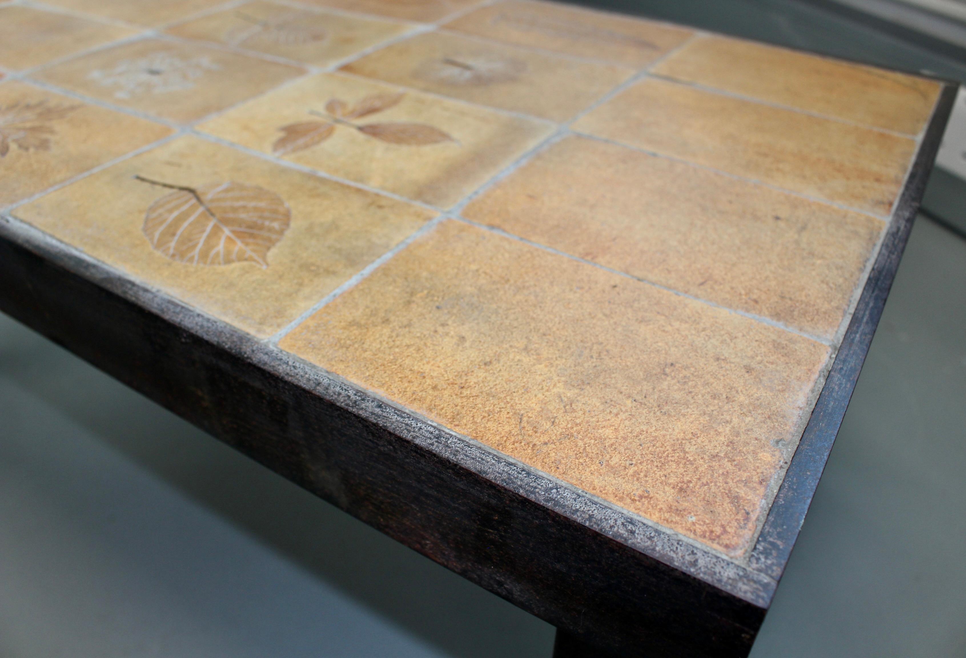 Vintage French Coffee Table with Ceramic Top by Roger Capron (circa 1970s) For Sale 9