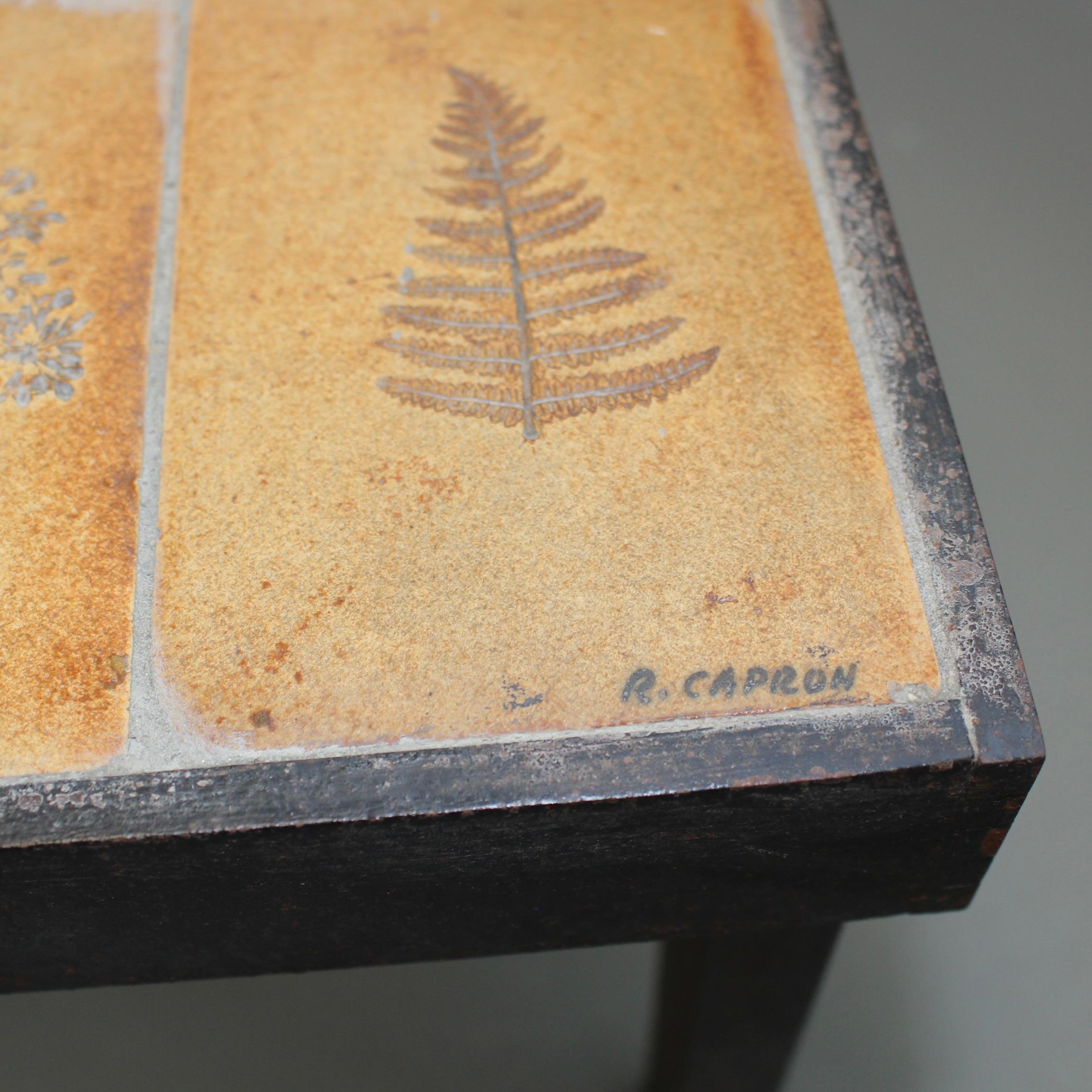 Vintage French Coffee Table with Ceramic Top by Roger Capron (circa 1970s) For Sale 3
