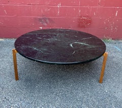 Vintage French Coffee Table with Green Marble Top