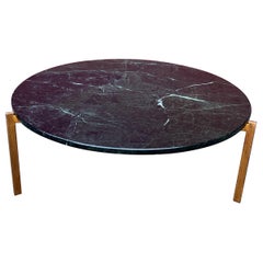 Vintage French Coffee Table with Green Marble Top Vintage French Coffee Table with Green Marble Top