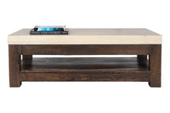 Vintage French Coffee Table With Limestone Top