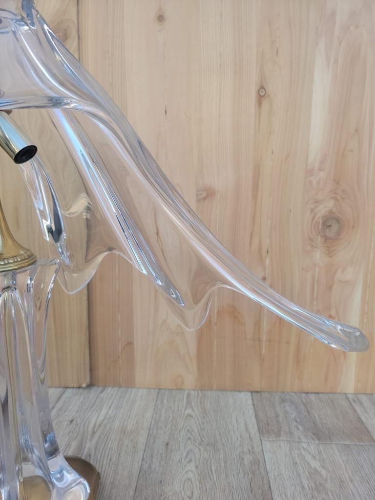Lámpara de mesa francesa vintage Cofrac Art Verrier de cristal de forma libre Regencia de Hollywood en venta