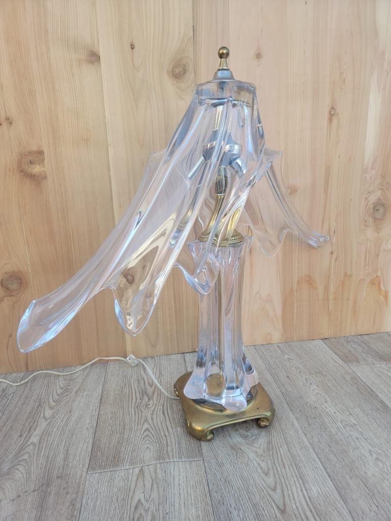 Lámpara de mesa francesa vintage Cofrac Art Verrier de cristal de forma libre Desconocido en venta