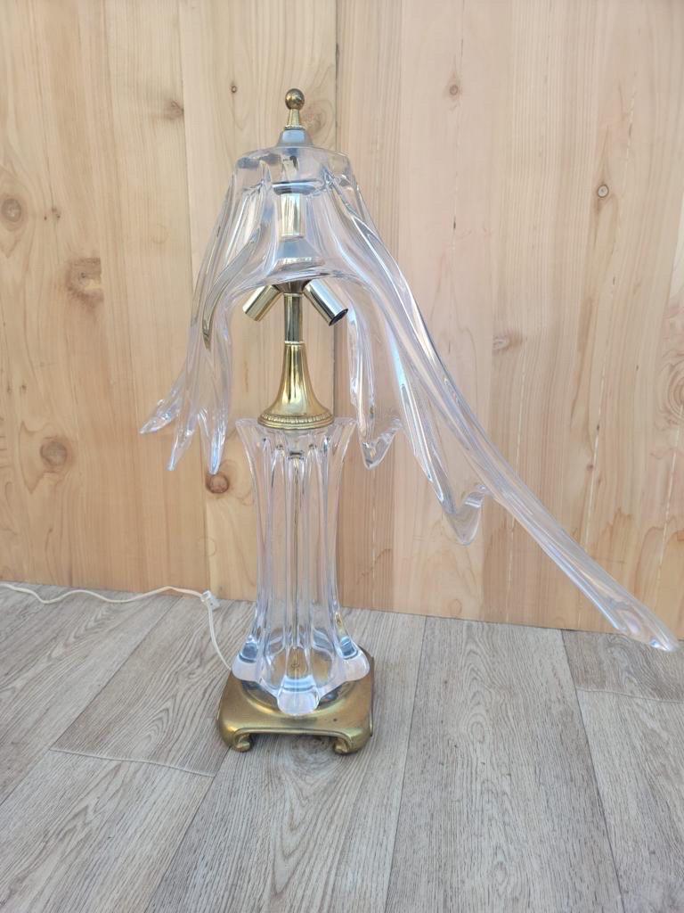 Lámpara de mesa francesa vintage Cofrac Art Verrier de cristal de forma libre en Bueno estado para la venta en Chicago, IL