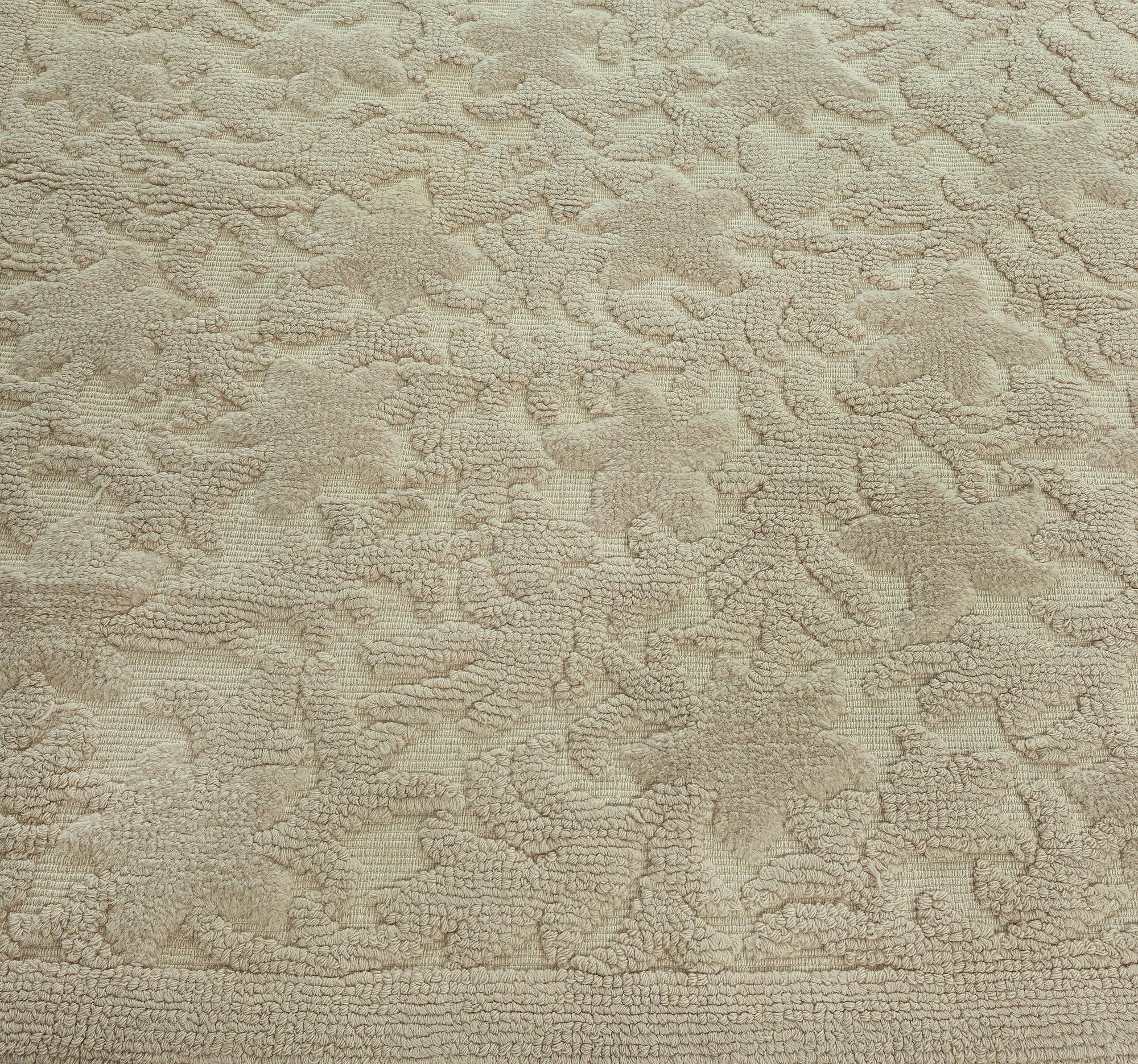 Vintage French Art Deco Cogolin Mono Beige Rug In Good Condition For Sale In New York, NY